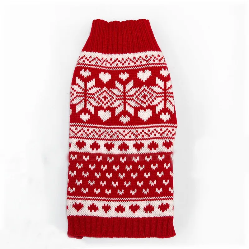 2017 Christmas Red Floral Sweet Autumn/winter Small Dog Clothes Princess Snowflake Sweaters for Dogs | Дом и сад