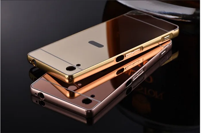 For Sony Xperia M4 Aqua Z5 Z4 Z3 Z2 Case Mirror Luxury Aluminum Metal frame Plastic Back Cover Phone fundas Accessory Etui Coque |