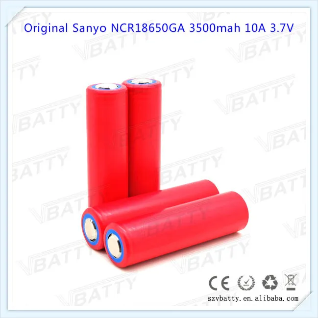 Для Sanyo NCR18650GA GA 18650 3500mah 10A 3,7 V литий-ионная аккумуляторная батарея с плоским верхом(1 шт