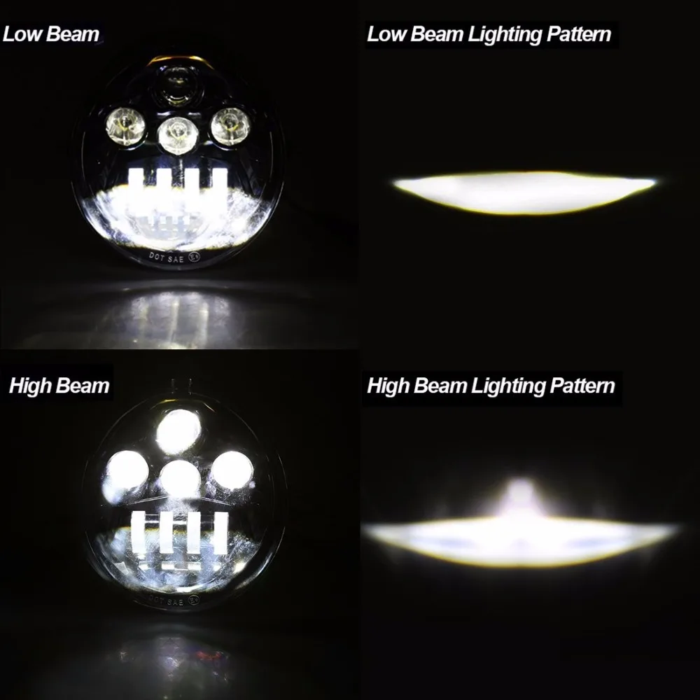 DOT Approved Harley Part 60W Led Headlamps For V Rod VROD VRSCA VRSC / V-ROD High Low Beam LED Headlights |