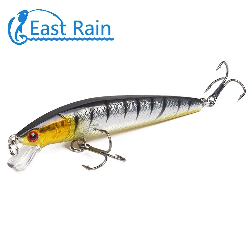 East Rain 10 см 7 5 г 1 шт. рыболовные приманки 3D глаза Лазерная блесна жесткая наживка