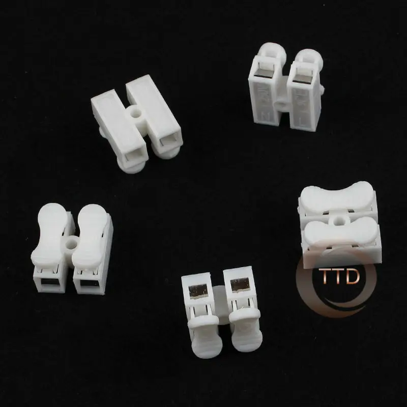 10pcs 2pin Spring Connector wire with no welding Quick cable clamp Terminal Block 2 Way Easy Fit for led strip | Обустройство дома