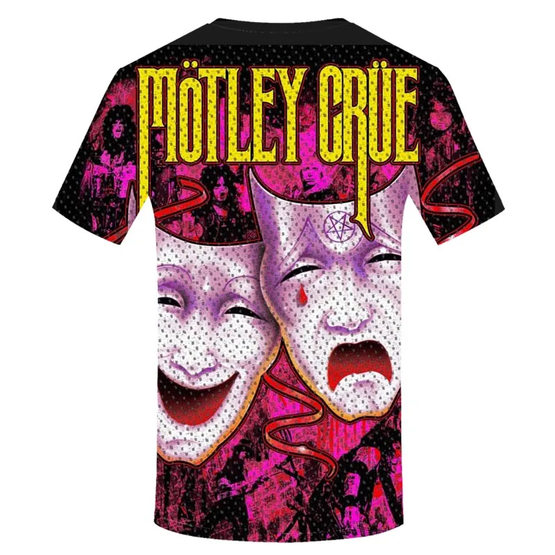 С надписью Mötley Crüe модный принт 3D футболка официальный Летний стиль хип-хоп Мужская футболка Топы