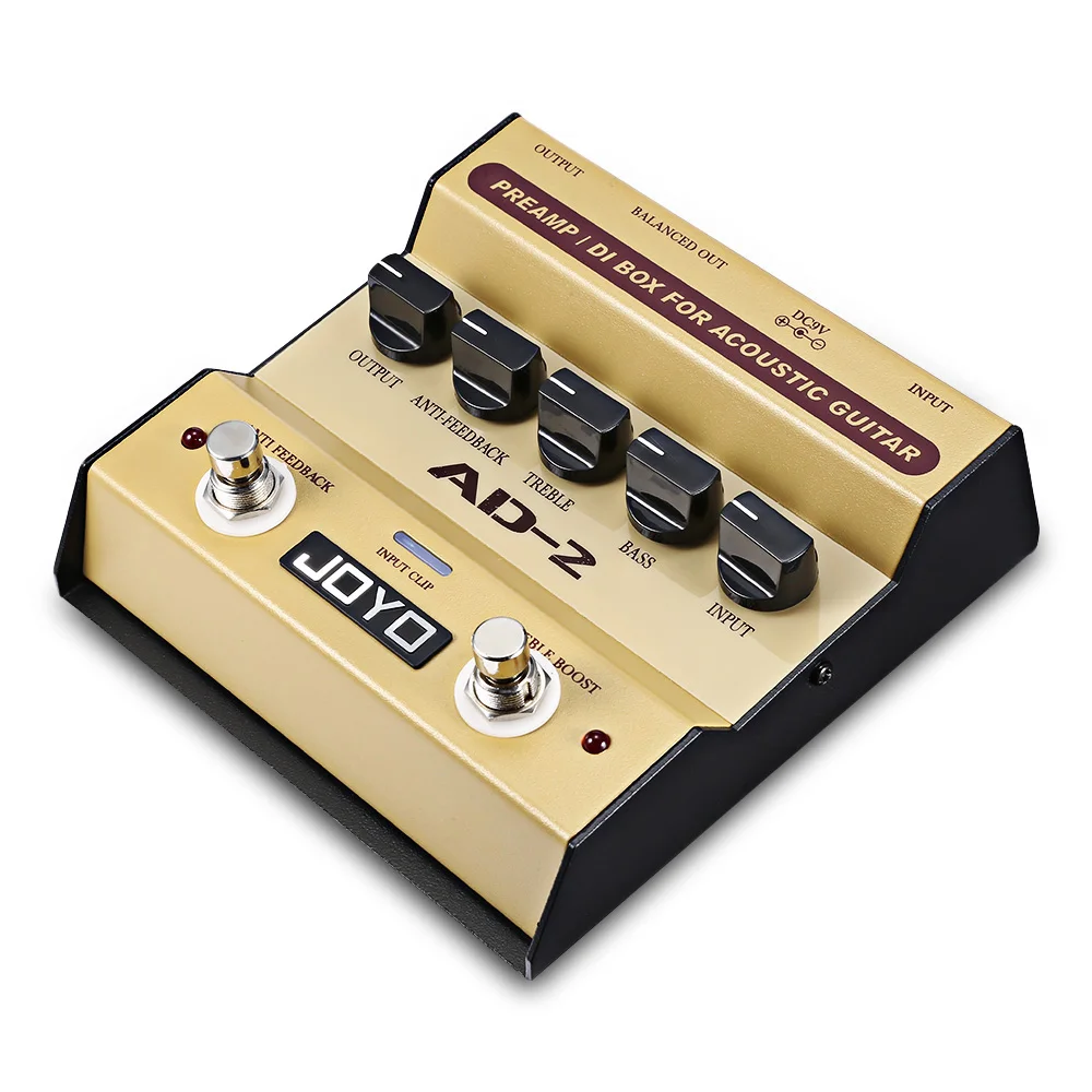 JOYO Guitar Pedal Preamp and DI Box built-in Dual Band EQ Anti-feedback Circuit Treble Boost Effects Pedal Guitarra Parts