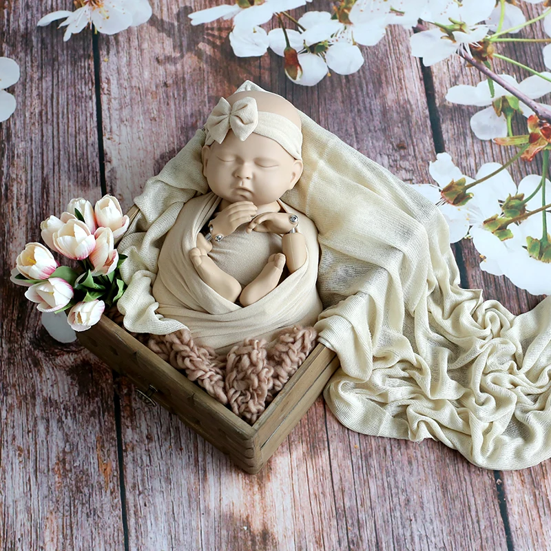 Newborn Bed Photography Props Wood Bowl Antique Wooden Slat High Quality Baby Boy Posing Cradle Drawer | Мать и ребенок