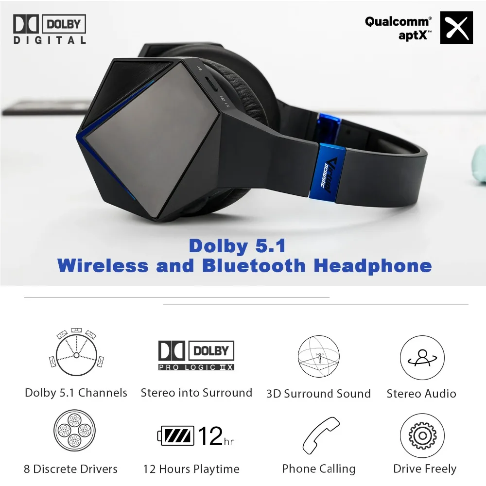 Оптовая продажа ELFMIC цифровые беспроводные наушники над ухом Hi-Fi стерео Dolby