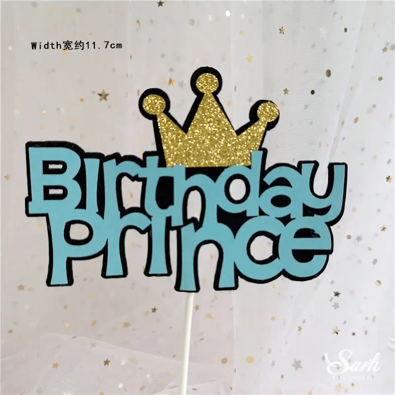 2pc prince topper Ins Золотая Луна с украшениями в форме звезд принц Hairball для дня рождения детей топперы на торт для вечеринки поставки милые подарки - Цвет: 2pc prince topper