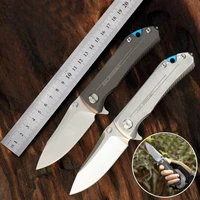 senior the sharp 9cr18mov steel hunting survival tactics folding knife hardness 62 hrc edc tool high end gift knife
