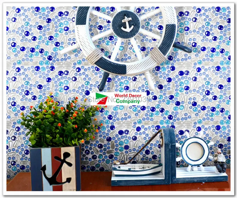 Стеклянная мозаичная плитка в средиземноморском стиле радужная фарфоровая для