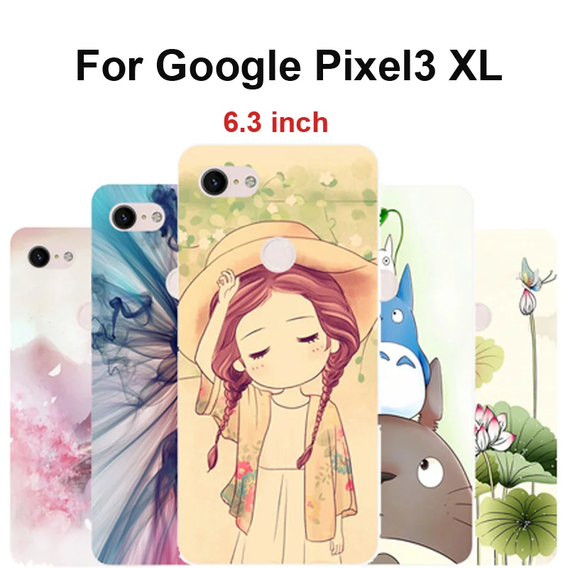 Мягкий силиконовый чехол для телефона Google Pixel 3 XL прозрачный с мультяшным принтом