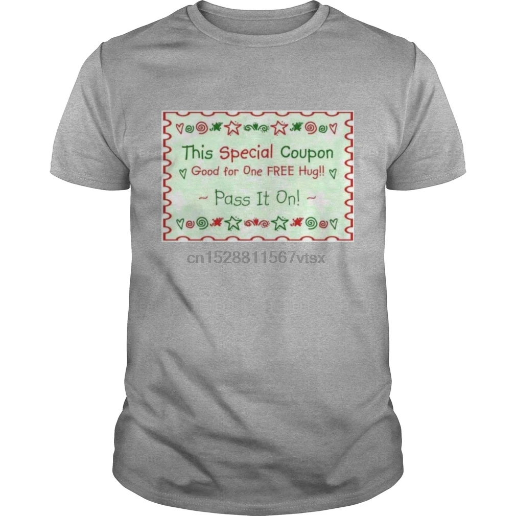 Men t shirt Short sleeve One Free Hug Coupon Mens TShirt cool Women t-shirt tee tops | Мужская одежда