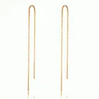 Серьги-подвески женские, розовое золото, серебро, в простом винтажном стиле