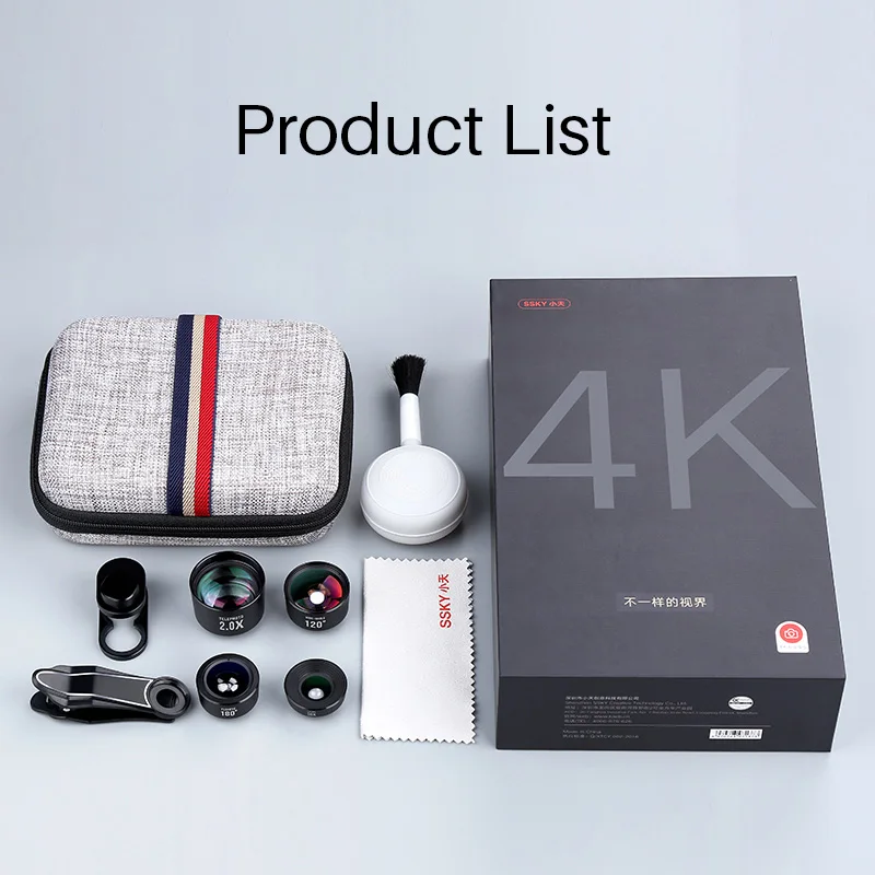 Новый 4 в 1 комплект объективов для смартфона широкоугольный телеобъектив