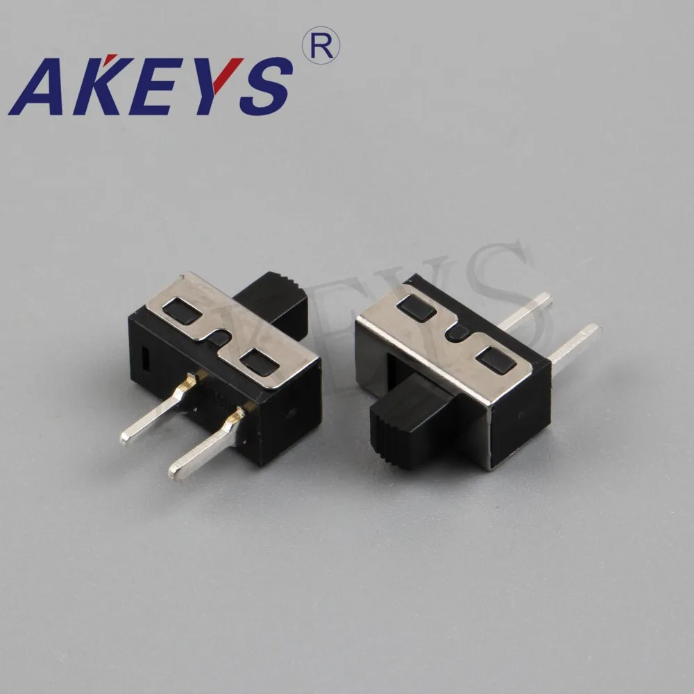 

20pcs SS-12D108 2T Single pole double throw handle heights can be customized verticle type slide switch pin spacing 2.0mm 2 pin