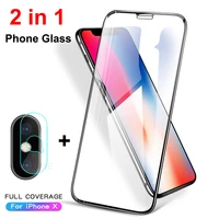 2 in 1 full cover tempered glass for iphone xr xs max x 11 back camera lens protector film for iphone xs 11 pro protective glass