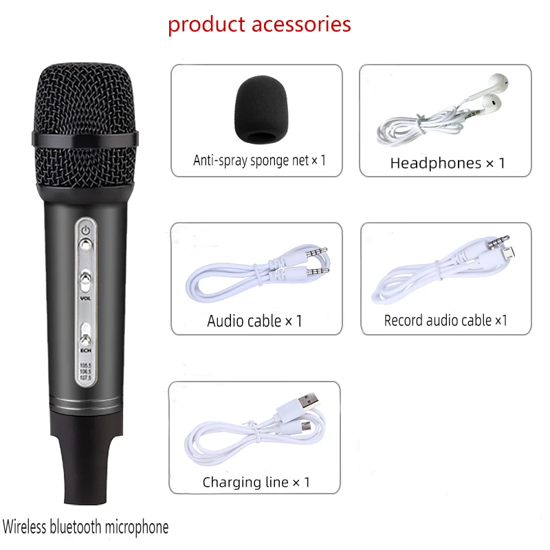 Проводной автомобильный радиомикрофон Bluetooth беспроводной караоке