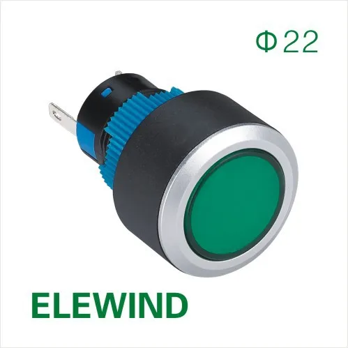 

ELEWIND 22 мм круглая сигнальная лампа (PB223WY-D/G/12V/IP65)
