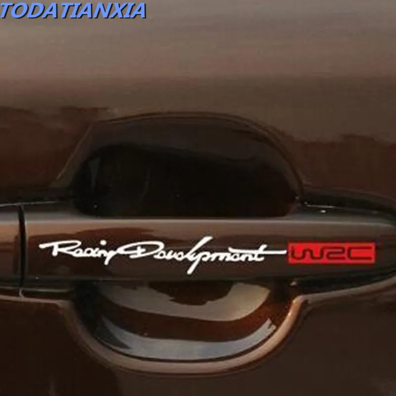 4 шт./компл. дверные ручки и наклейки на автомобиль для Honda Civic Accord CRV Fit Renault Peugeot 307 206