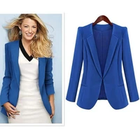 women blazer spring casual slim long sleeve notched fit female wear to work office ladies tops outwear jacket plus size