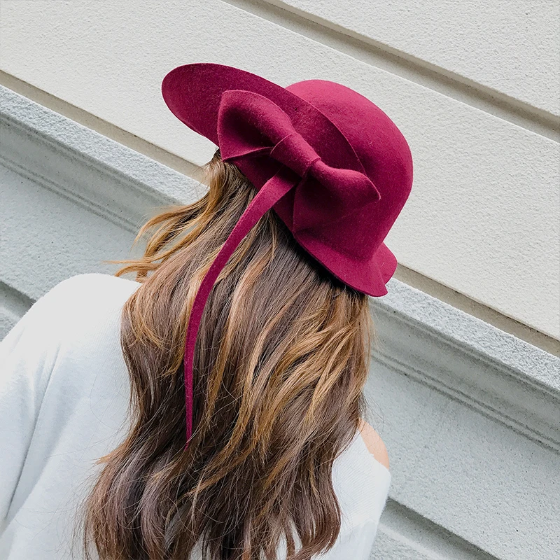 

drop shipping Retro female elegant autumn and winter irregular hat curling dome solid color loose cap pure wool felt hat