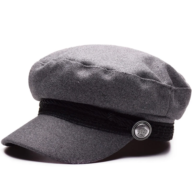 SMANGET New Fashion Crown Button Berets Women Warm Winter Hats French Style Thicken Wool Knitted Hat For Female Sports Bonnet | Аксессуары