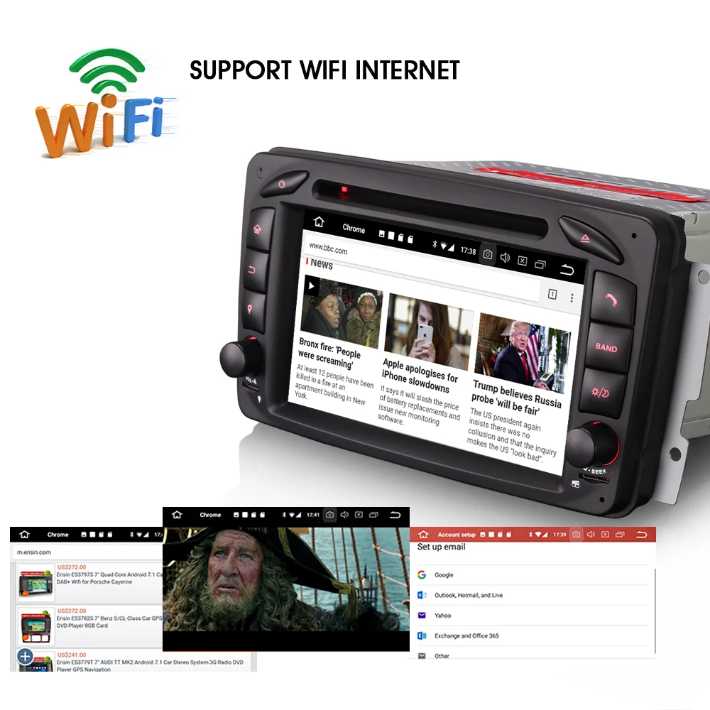Android 8.0 Car Stereo WiFi 3G OBD CD DVR GPS Radio Sat Navi Multimedia Player FOR Mercedes Benz C-Class W203 S203 DAB+ BT | Автомобили и