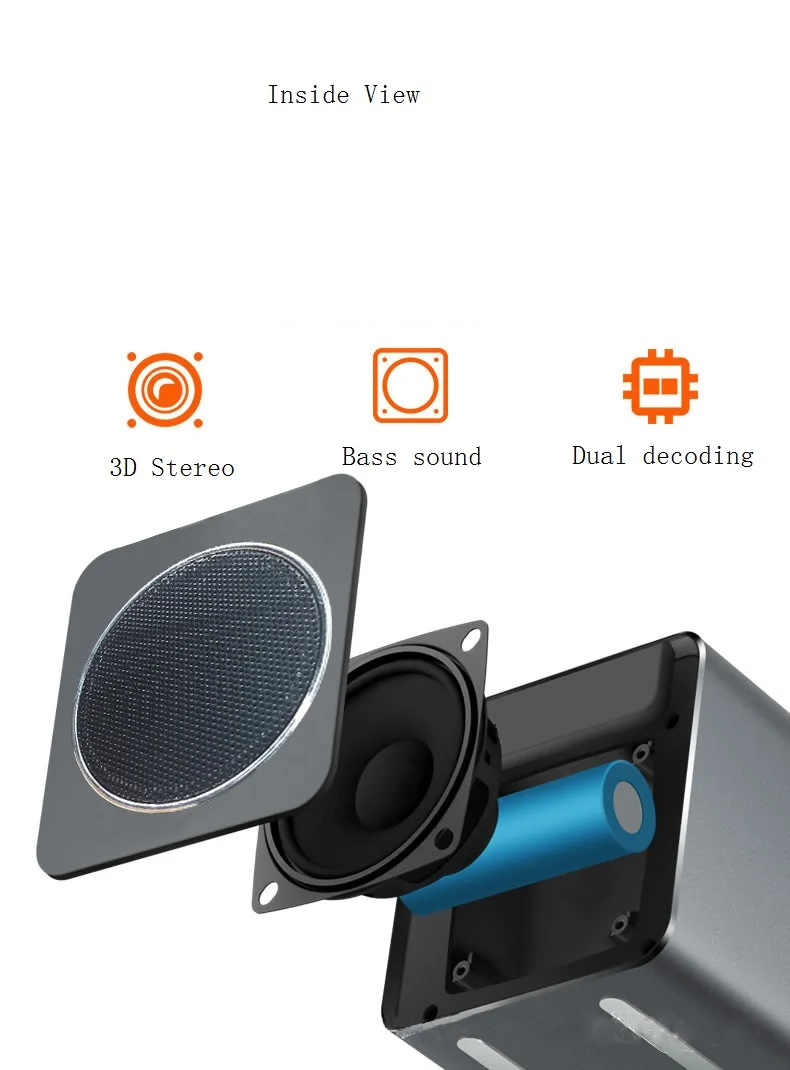 Portable BLE speaker with big battery alarm time LED and FM radio | Электроника