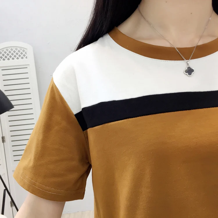 Летняя футболка с коротким рукавом женские топы Camisas Mujer Футболка женская футболка с круглым вырезом свободная хлопковая футболка для женщин размера плюс