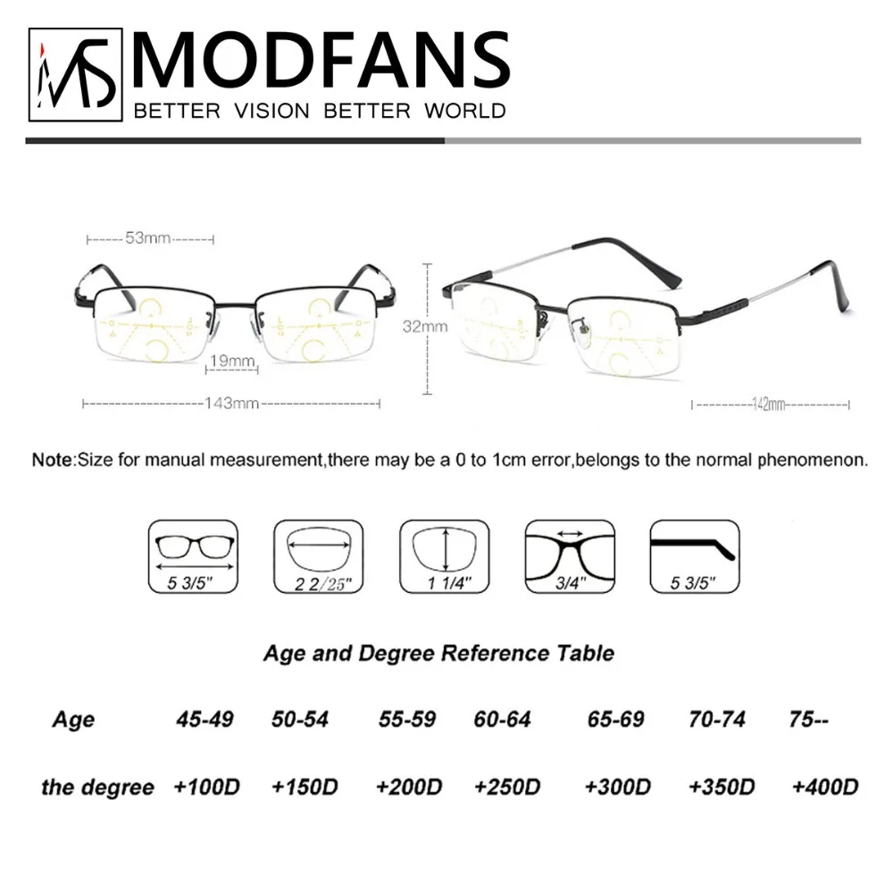 

Progressive Glasses For Men Woman Multifocal Reading Glasses Photochromic Eyeglass Flexible Temple For Reader Near Far Sight