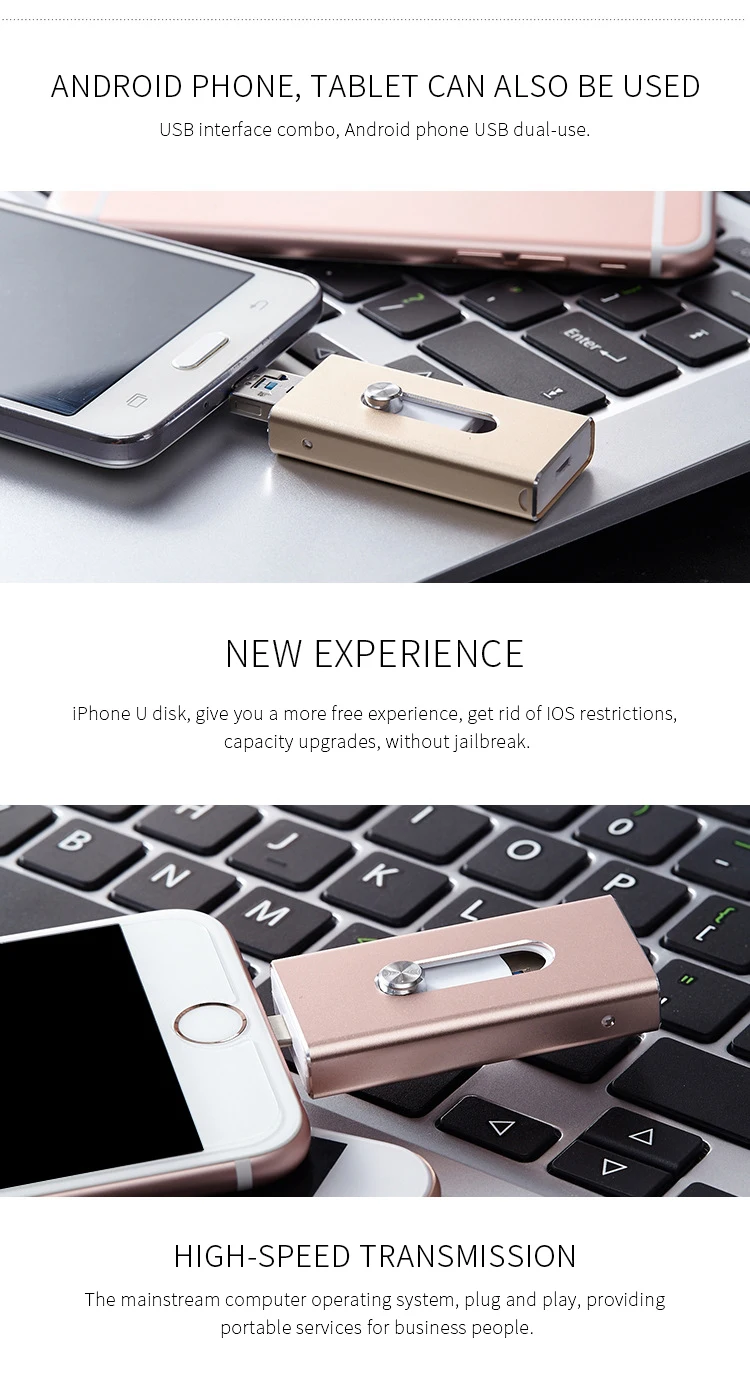 Горячее предложение! Распродажа! OTG USB флеш-накопитель для Apple iPhone iPad 16 ГБ 32 ГБ 64 ГБ USB карта памяти 3 в 1 OTG для Android PC Флешка 128 ГБ 256 ГБ