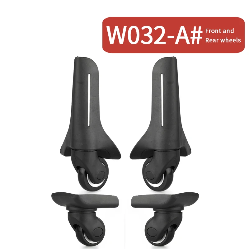W032-A(4Wheels)Black Сменные багажные колеса, аксессуары для чемоданов, ремонт, ручная 360 Спиннер, ролики, части тележки, шкив для багажа, модные колеса - Цвет: W032-A(4Wheels)Black