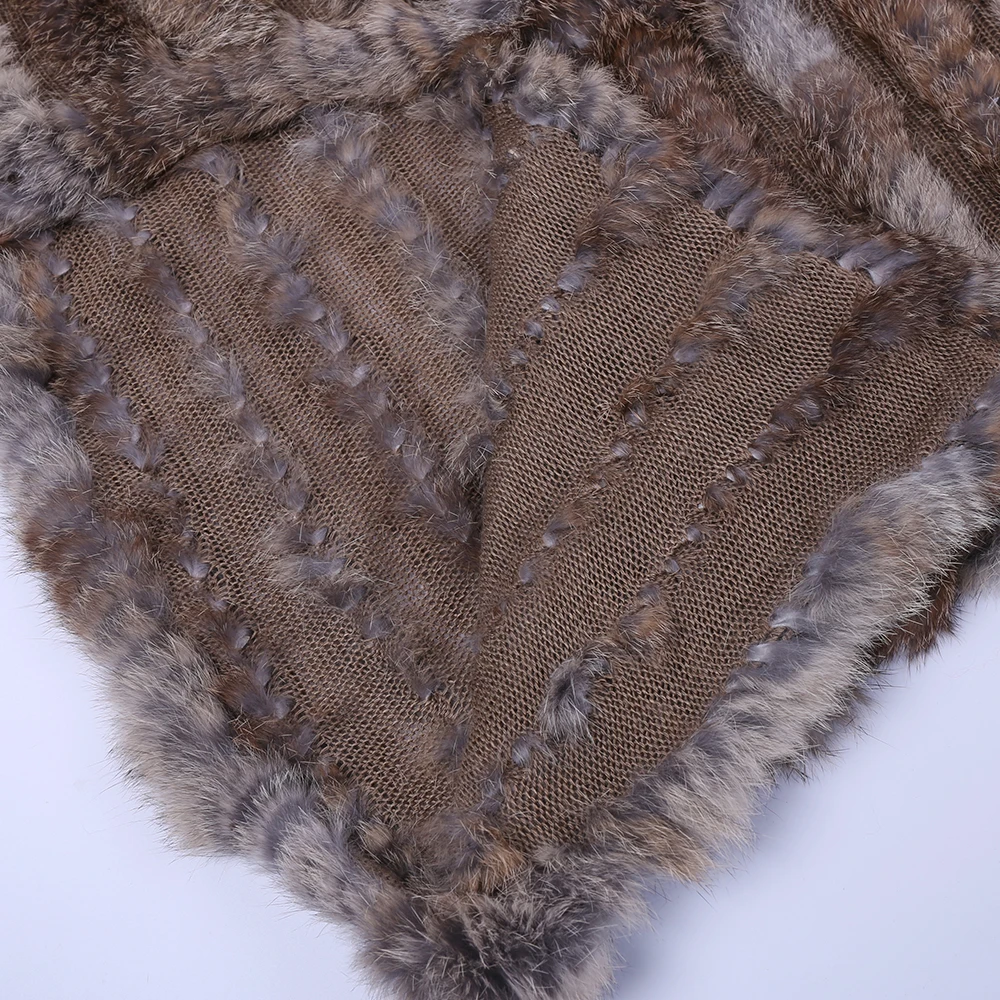 2020 New Women's Genuine Rabbit Fur Vest Hand Knitted Fur Gilet Lady Natural Fur Waistcoat Sleeveless Real Fur Coat Jacket