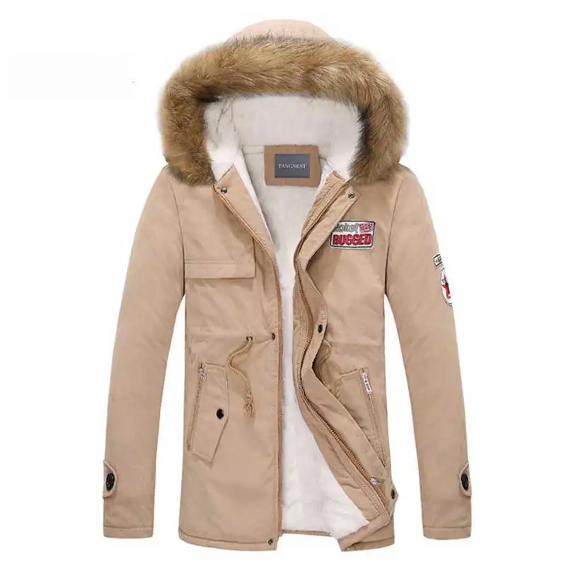 Мужская парка,, зимняя куртка, Мужская, толстая, тонкая, с мехом, с капюшоном, верхняя одежда, теплое пальто, повседневная, однотонная, Брендовая верхняя одежда размера плюс S-4XL