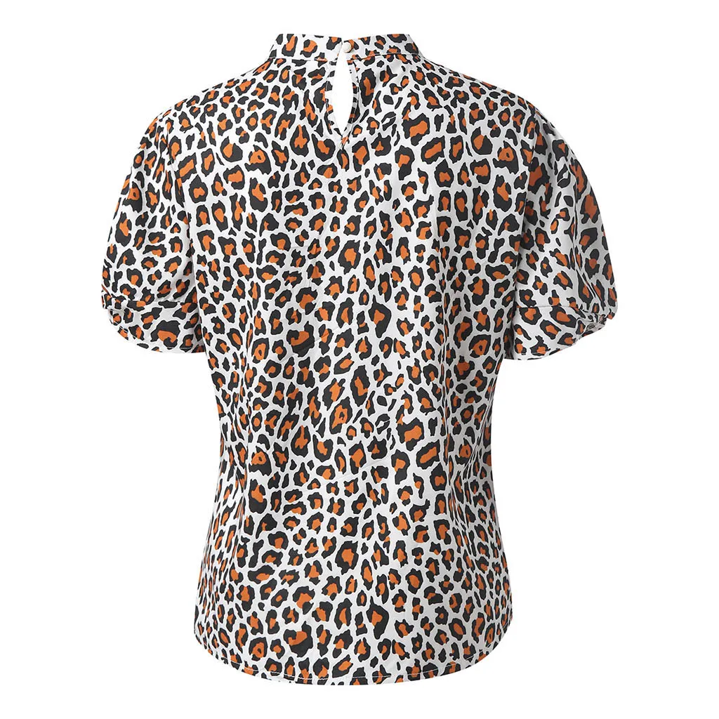 Women's Leopard Print Short Sleeve Top tee shirt femme Blouse ropa mujer verano 2019 Tops For Women Summer NEW |