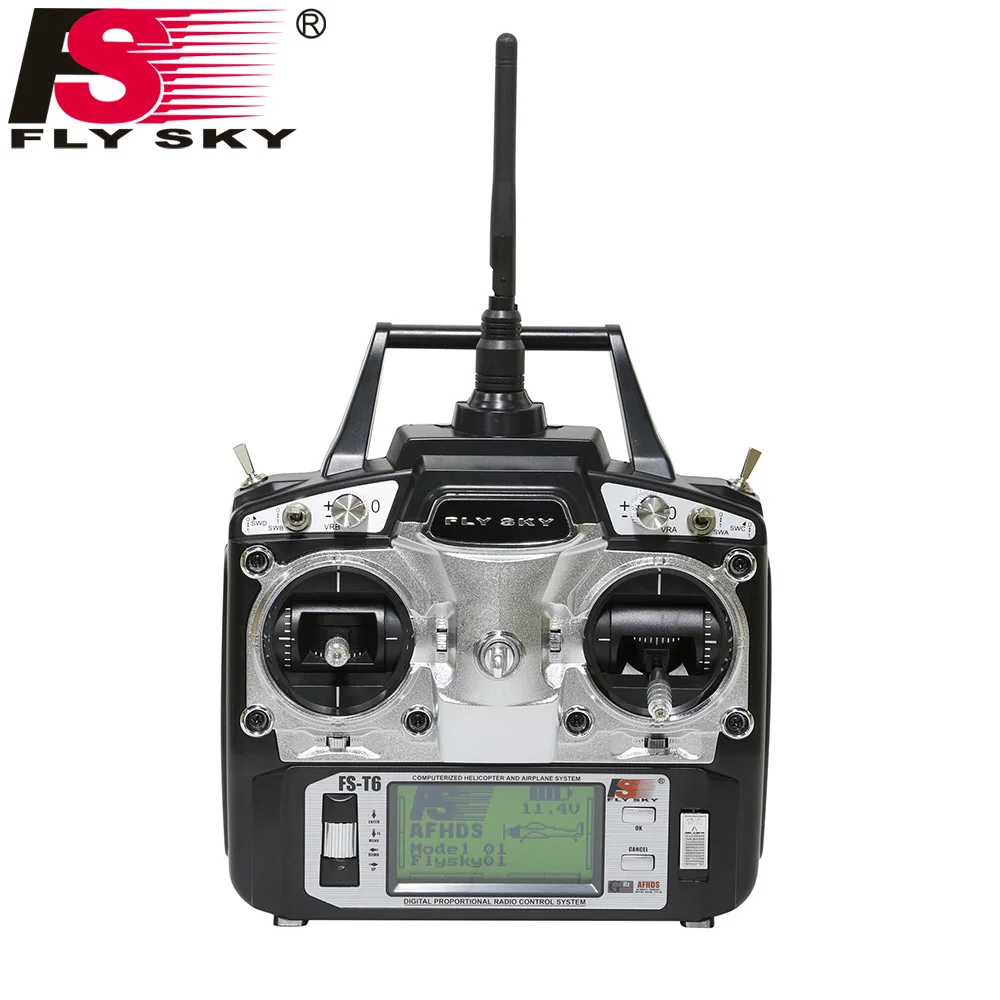 Flysky FS T6 6ch 2 4g с ЖК экраном RC передатчик + R6B приемник для самолета Heli