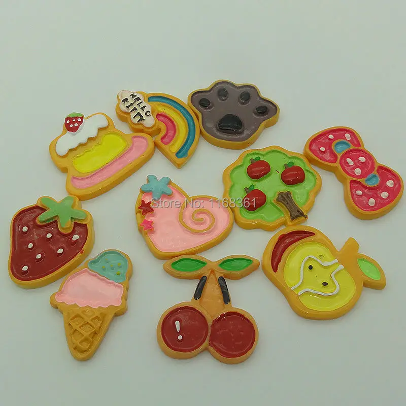 5 шт./лот Лидер продаж Кабошон из смолы с плоским основанием смешанные