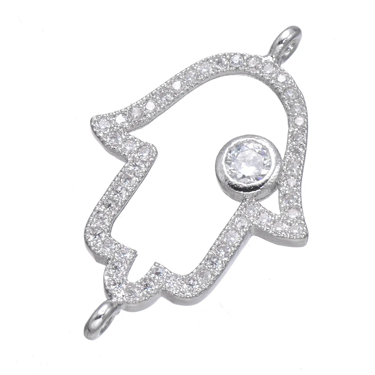 Новые ювелирные изделия Hamsa ручные Разъемы позолоченные микро проложить Циркон