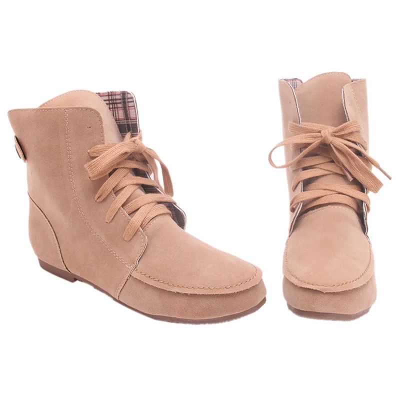 Женская обувь Зимние Модные ботильоны на плоской подошве зимние ботинки в