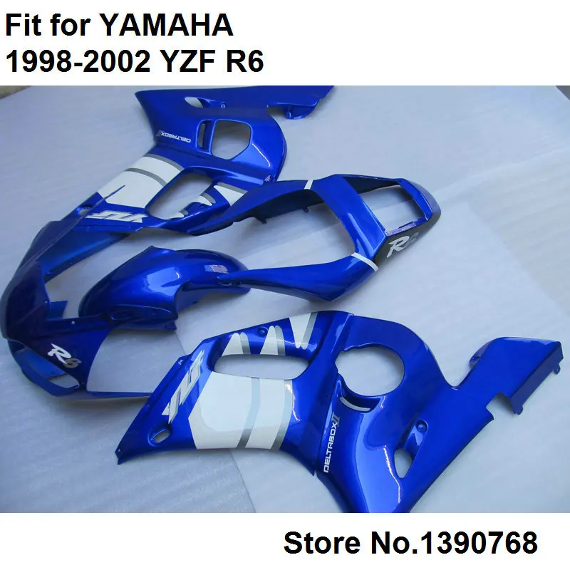 Комплект обтекателей для Yamaha YZF R6 98 99 00 01 02 синие белые детали кузова обтекатели