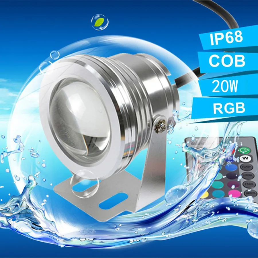 Светодиодная лампа для бассейна 20 Вт водонепроницаемая IP65 теплый/холодный белый