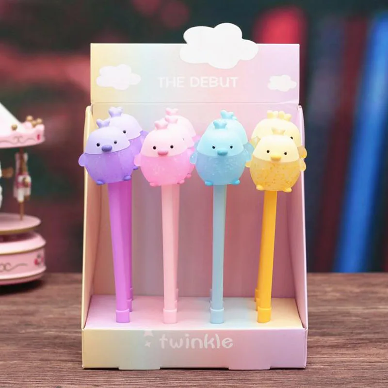 1 шт. Kawaii 0 5 мм 3D мультфильм фея Мерцающая пайетка цветные животные гелевые ручки