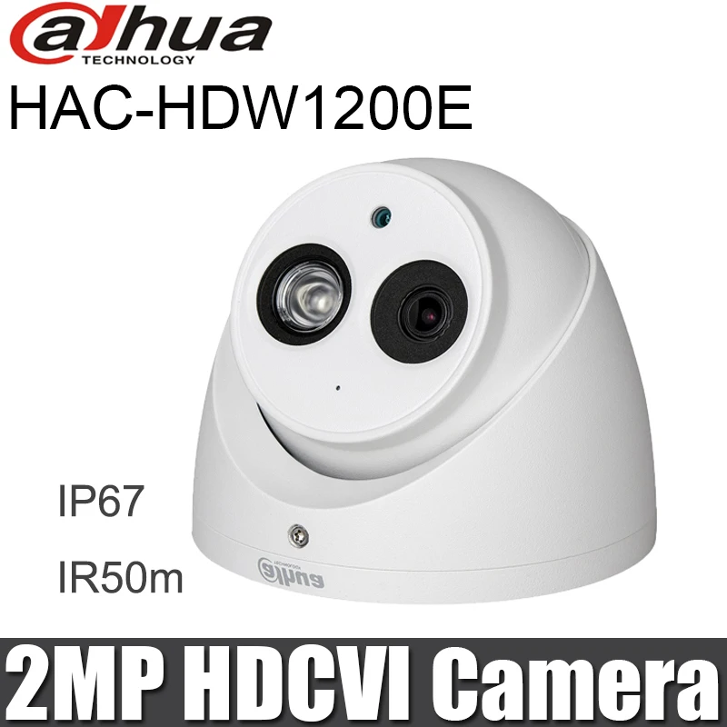Сетевой видеорегистратор Dahua 2MP камера HDCVI DH-HAC-HDW1200E купольная камера сетевой безопасности IP67 50 м IR диапазонами HAC-HDW1200E