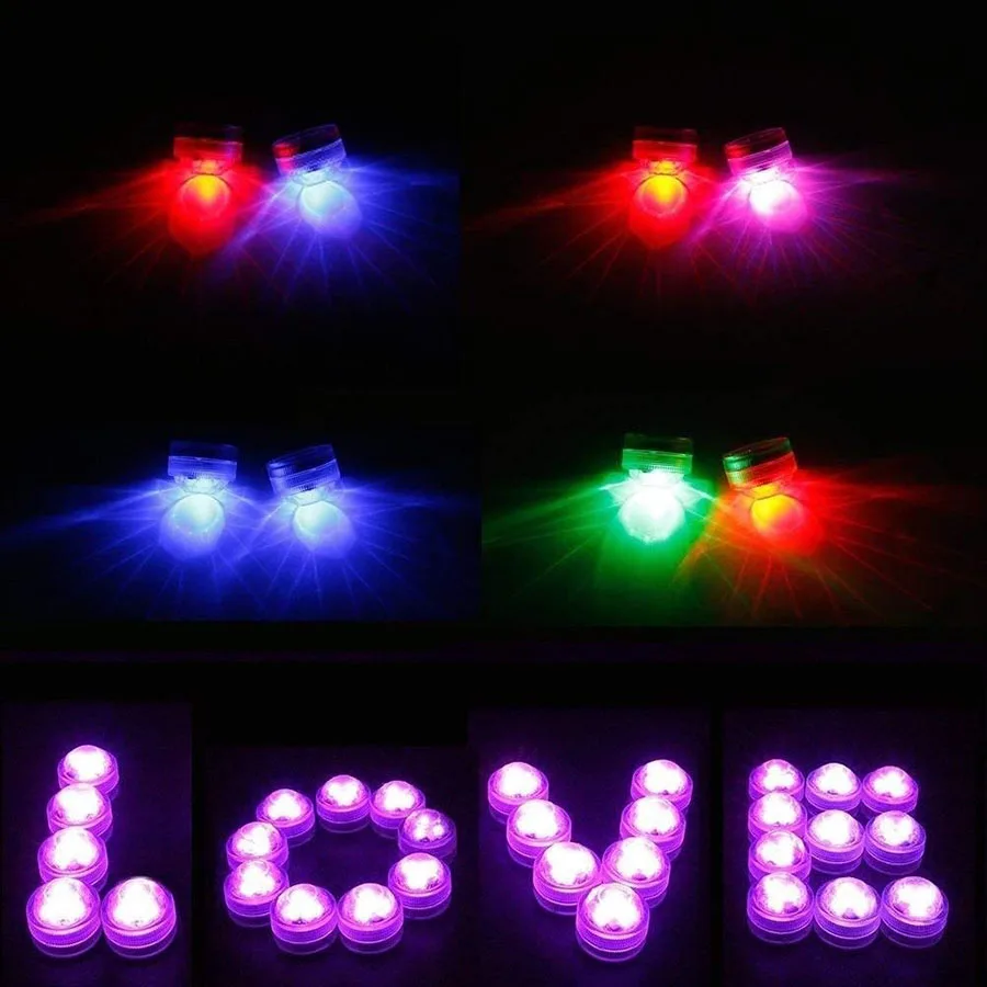 Цветной Водонепроницаемый погружной светодиодный ночник RGB с батарейным