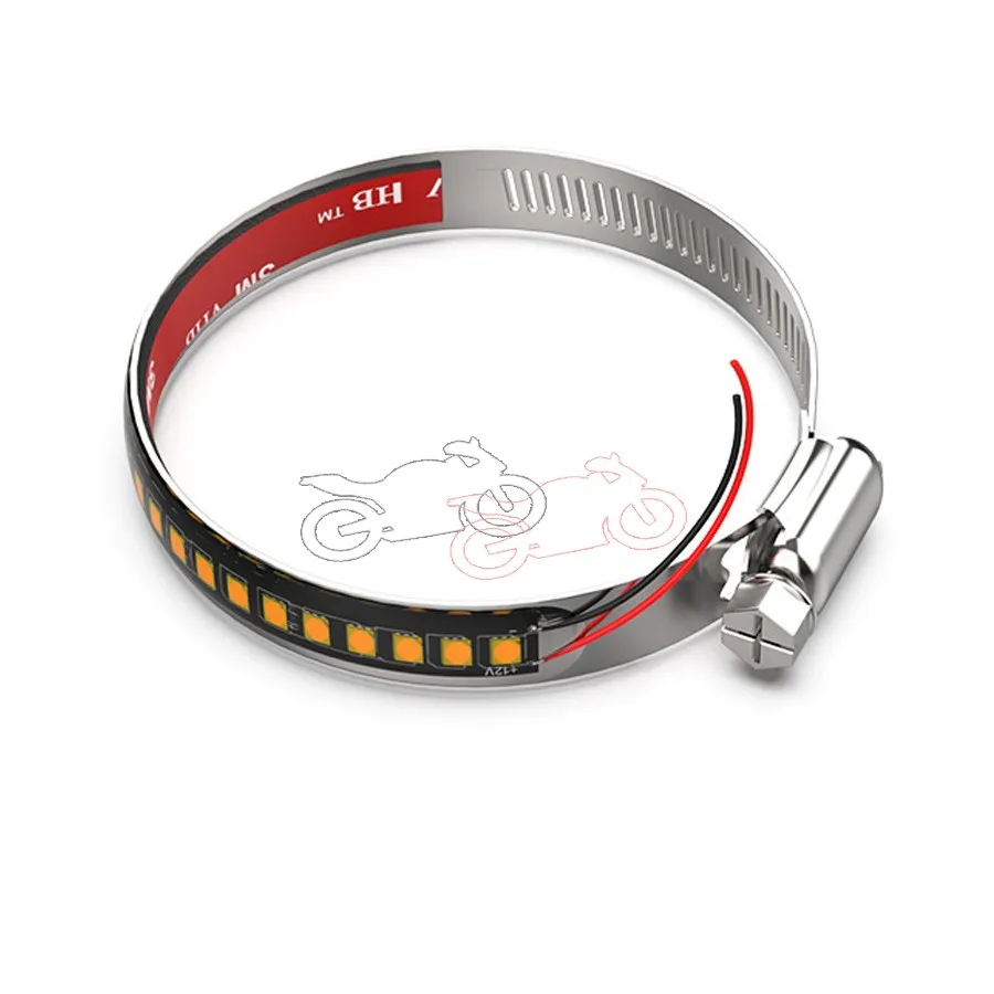 

2xMotorcycle Fork Light Strip Turn Signal Light Strip DRL Daytime Running Lamp Waterproof Adjustable Stips Bars For Honda Harley