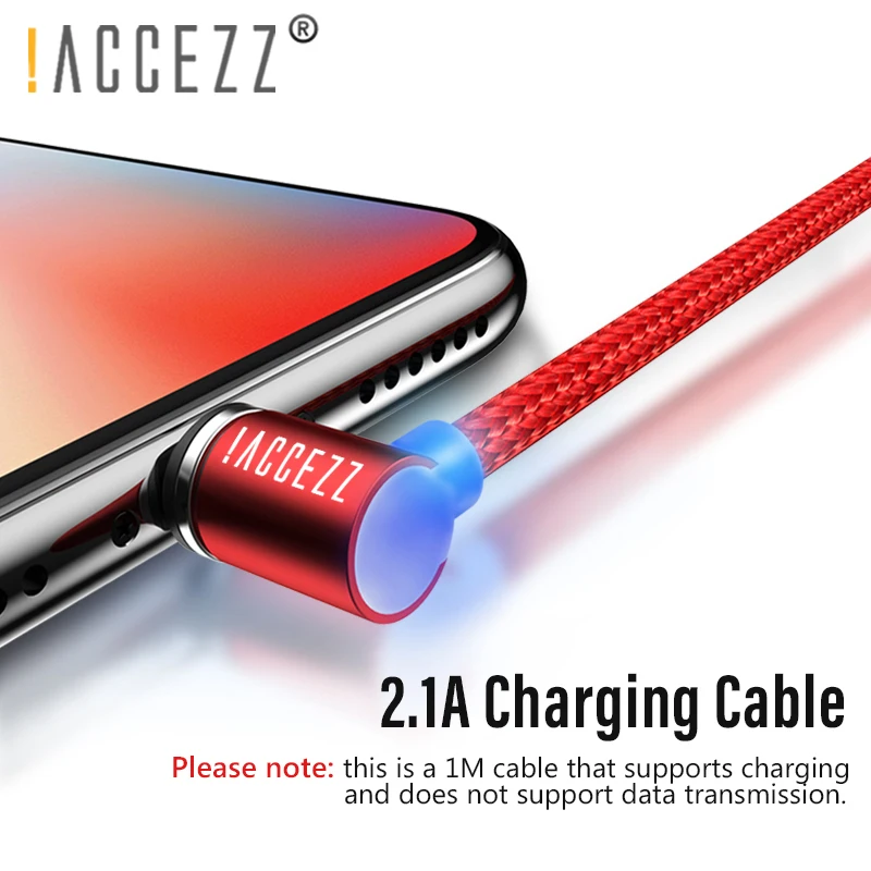 ! Магнитный кабель ACCEZZ L образной формы для быстрой зарядки iPhone XS MAX XR Micro USB Type C Samsung