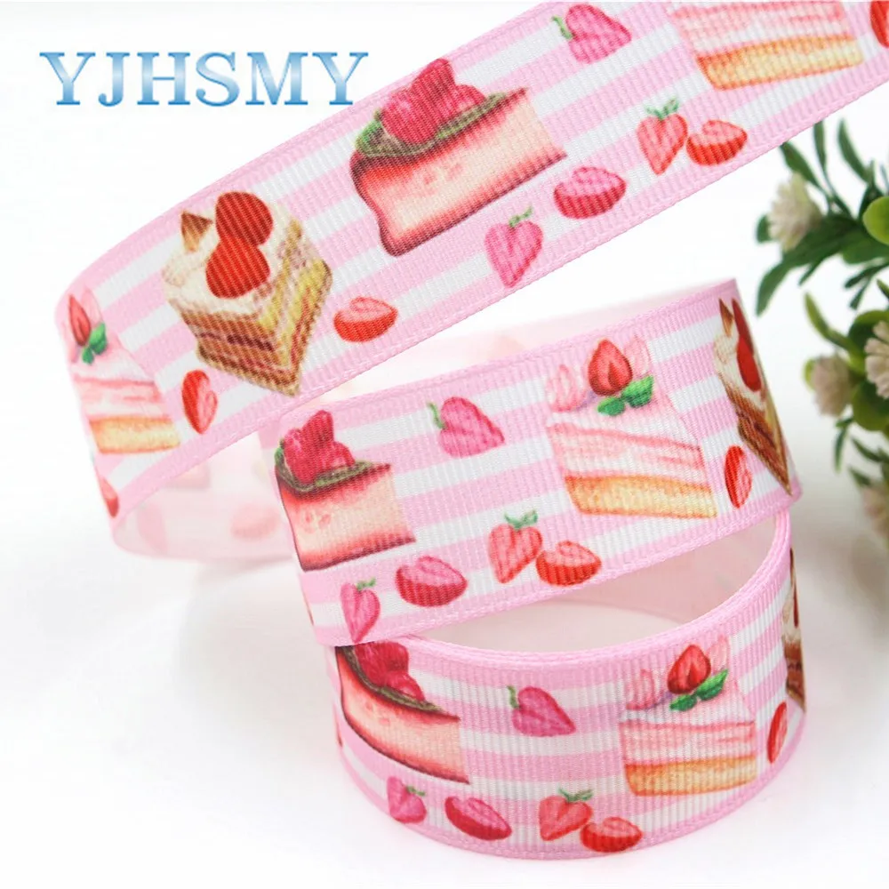 YJHSMY I-19411-916 25 мм 5 ярдов с принтом клубники Термальность печатным рисунком grosgrain