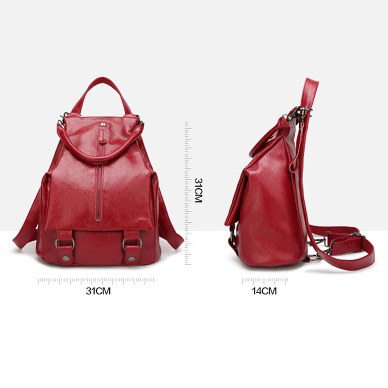New Women Backpack Black Leather Backpack For Teenage Girls Casual Daypacks Famous Brand Travel School Bags Female Shoulder Bag