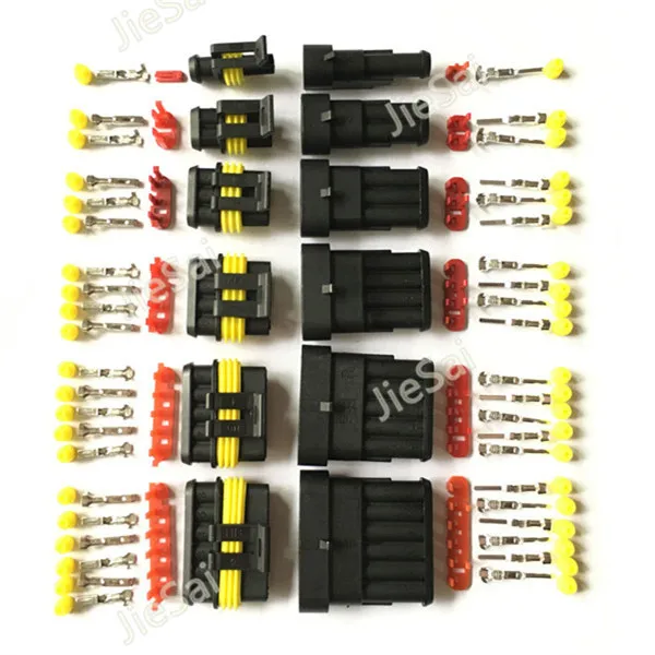 Superseal Auto AMP TE 1 5 Kit 1/2/3/4/5/6 Pin женский мужской водонепроницаемый электрический