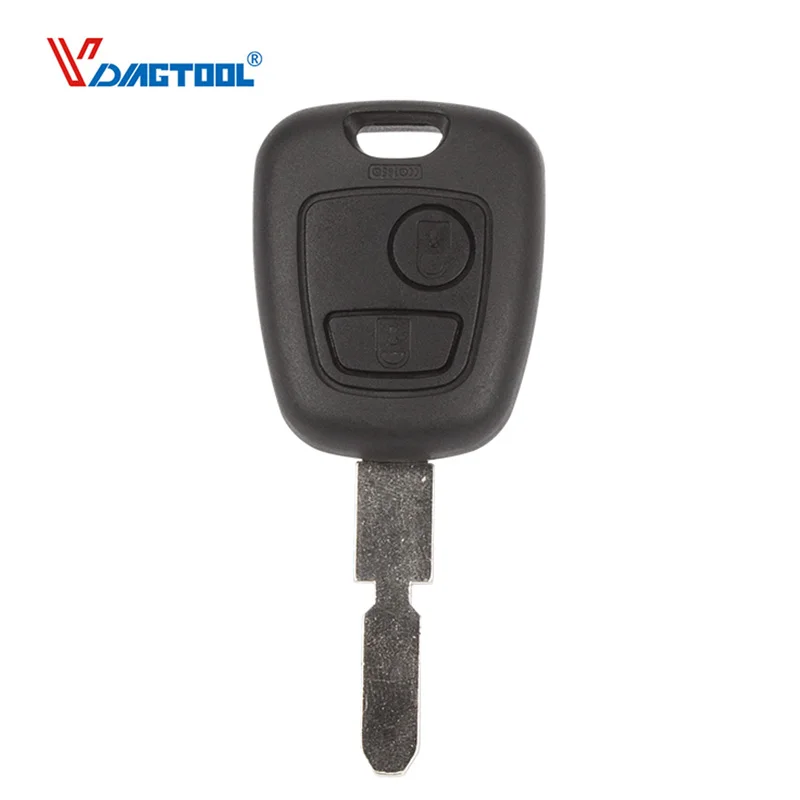 

Vdiagtool 2 Buttons Replacement Remote Car Key Shell Case Fob Uncut Blade for Peugeot 406 407 307107 205 206 207