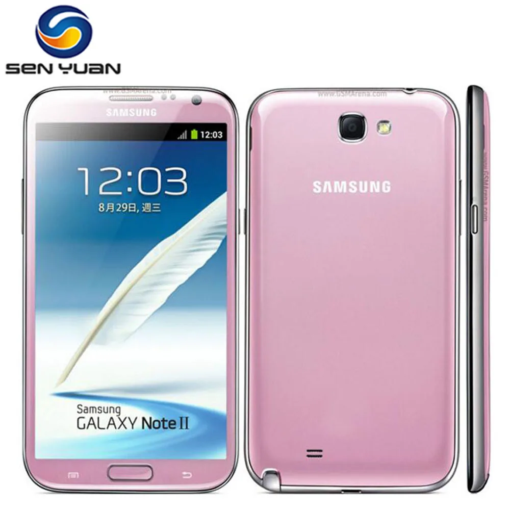 Разблокированный samsung Galaxy Note 2 II N7100 мобильный телефон 5," четырехъядерный 8MP gps WCDMA Восстановленный смартфон